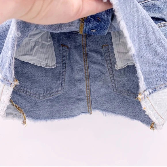 We the Free FP Denim Jean Skirt with Button Fly - Picture 4 of 8
